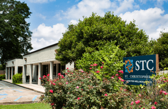 The St. Christopher's Addiction Wellness Center building and sign in Baton Rouge